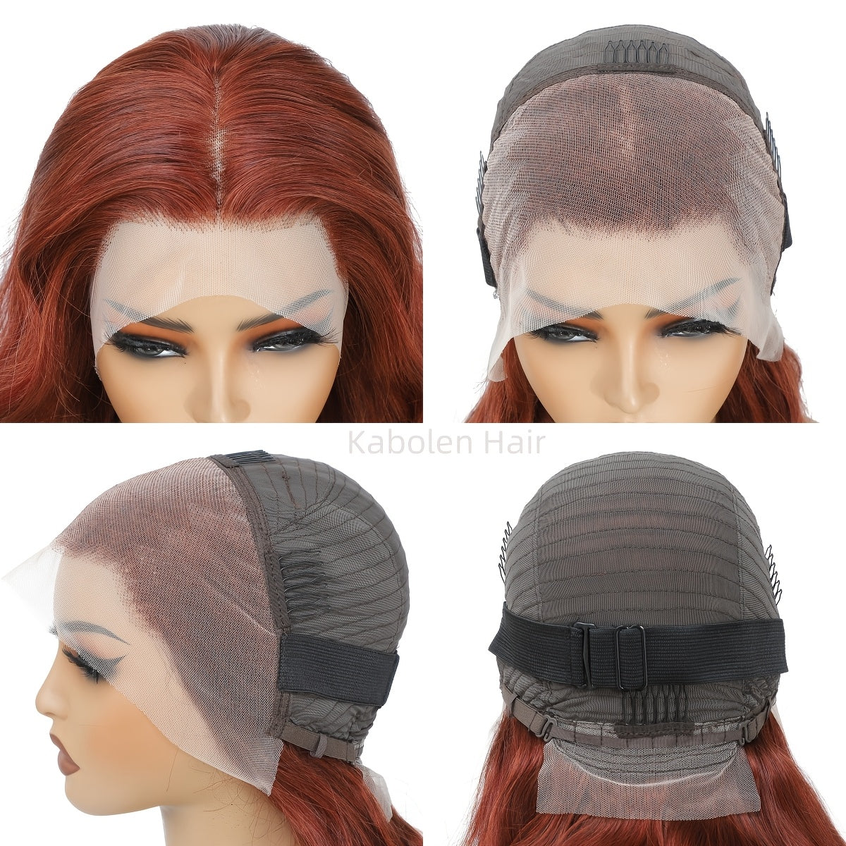 Reddish Brown Lace Front Wig Human Hair HD Transparent 13x4 Lace Front Wig Body Wave Human Hair Wig With Baby Hair 180% Density Pre-Plucked For Women